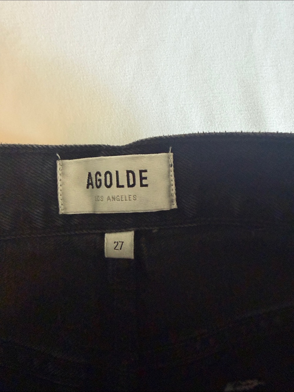 Agolde Black Distressed Jean Shorts - Picture 2 of 6